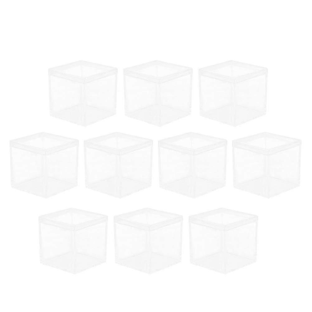 Transparent Candy Case Acrylic Square Box for Storage 10Pcs Set
