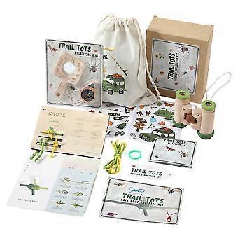 Outdoor Adventure Pack For Children Insect Observation Magnifier Knot Training Practice Rope Educational Multicolor