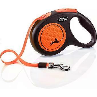 New Neon Tape Orange Medium 5m Retractable Dog Leash/Lead for dogs up to