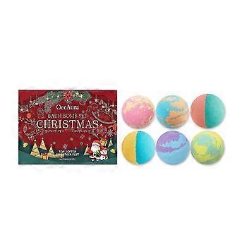 6 Pack Christmas Bath Bombs Bubble, Organic Bath Bombs Set For Kids Girls Boys Women Christmas Stocking Stuffers Gifts