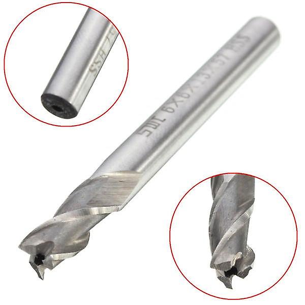 6Mm 3 Flute Hss Aluminium Extra Long End Mill Cutter Cnc Bit