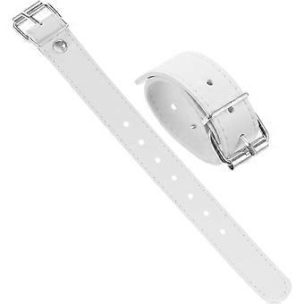 Correas de cuero ajustables para cesta de bicicleta. Par de correas blancas con hebilla para la fijación de la cesta delantera de la bicicleta. 22 cm (8,66 pulgadas). Accesorios de cuero duraderos para bicicleta.