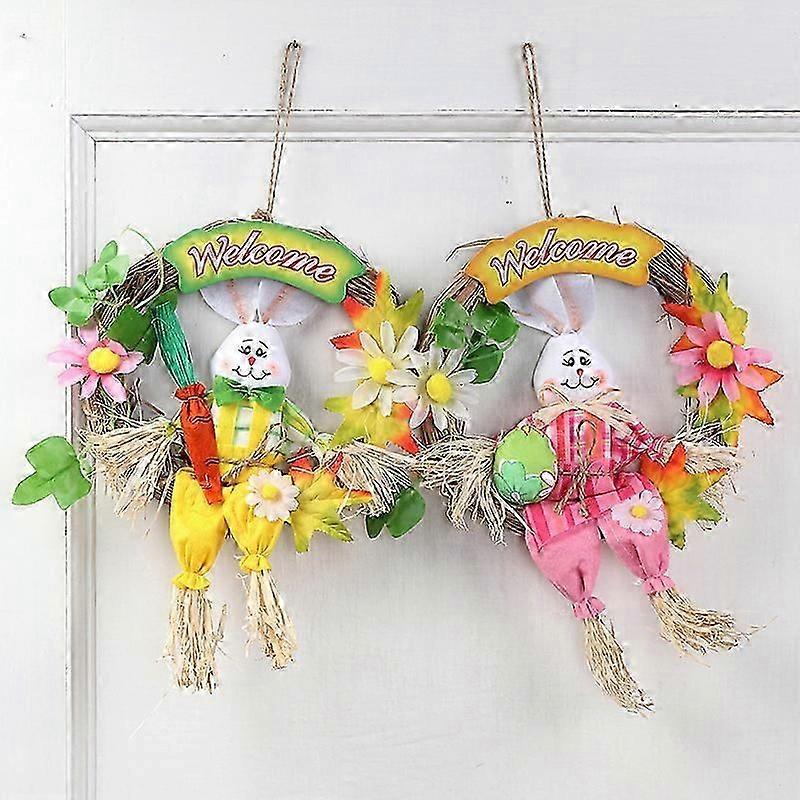Easter Bunny Wreath Scarecrow Decoration