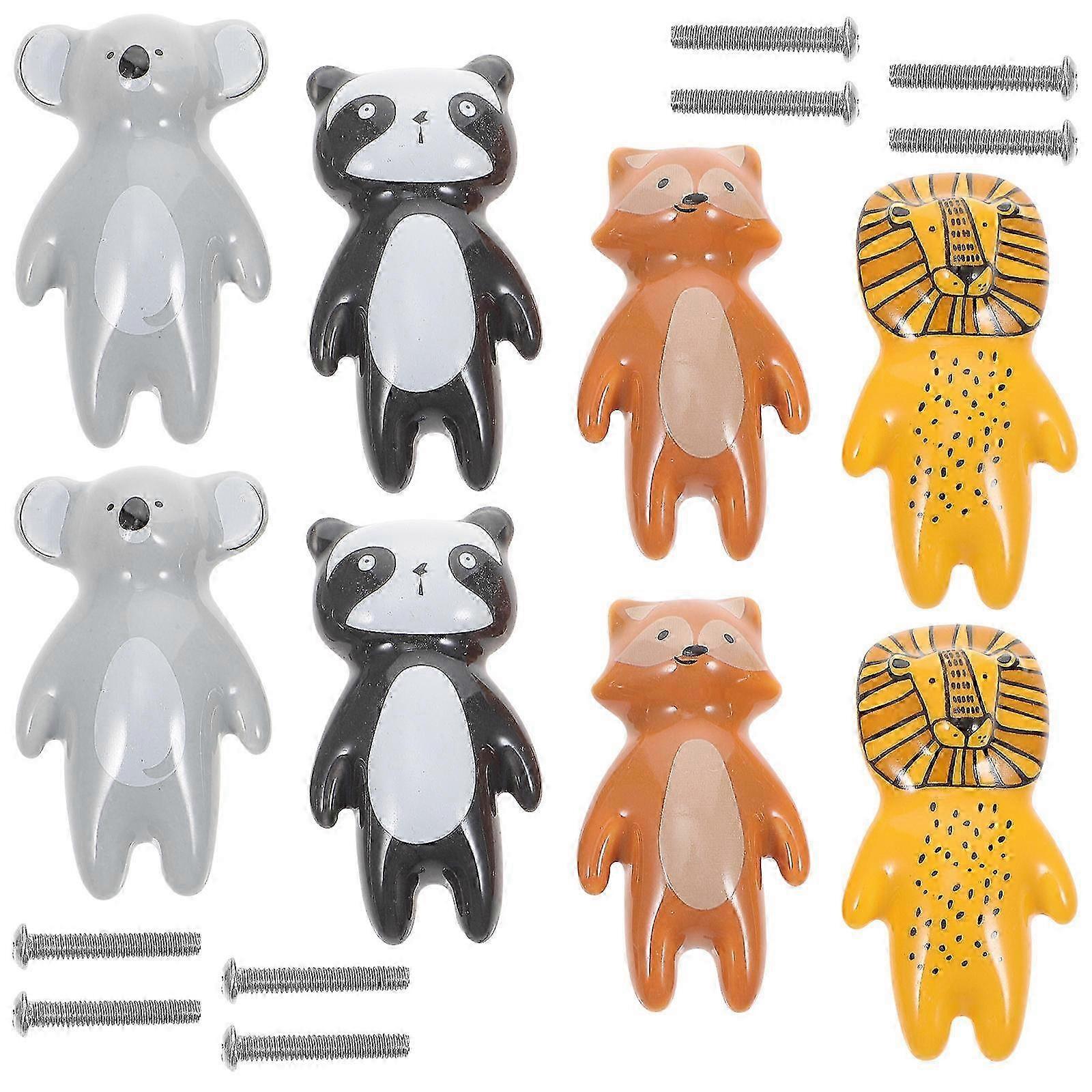 8pcs Cartoon Animal Knobs Dresser Knobs Drawer Knobs Lovely Cabinet Handles