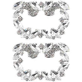 1 Paar quadratische Kristall Schuhclips Mode Frauen Schuh Accessoire Hochzeit Braut DIY Schuhschnallen