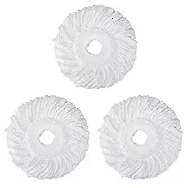 3 Replacement Mop -Head Refill suitable for 360 Spin Magic Mop-Microfiber Replacement Mop Head-Round Shape