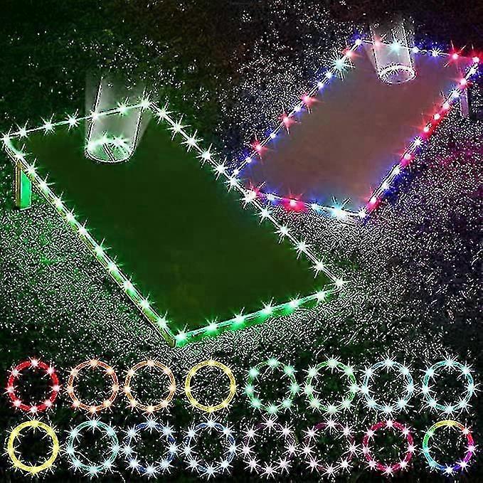 Cornhole Board Lights 2 Set Corn Hole Edge i Ring Led Lights