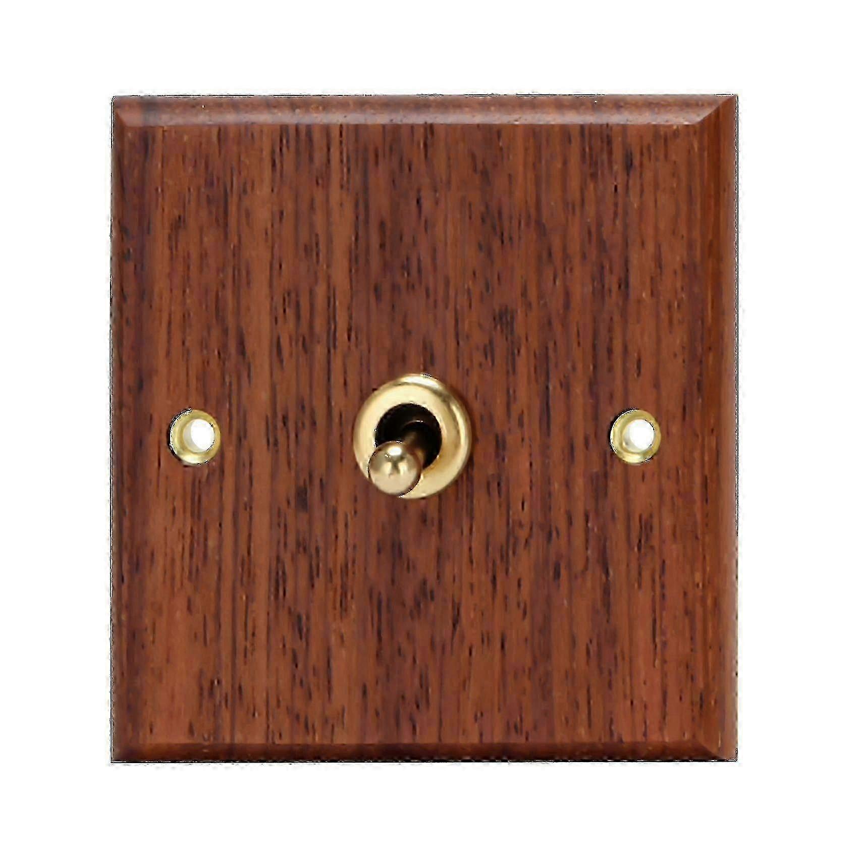 2026 86 Type Solid Wood Panel Switch Wall Light Retro Toggle Switch Wood Grain Electrical Switch Socket