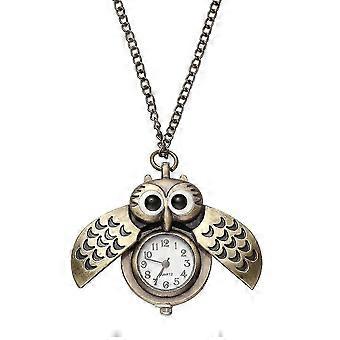 Vintage klokker Kvinner Owl Anheng Watch Halskjede Watch Kvinner Owl Halskjede Kjede Pocket Watch