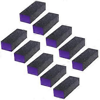 10 Pcs Black Purple Buffer Buffing Sanding Block Files Grit Nail Art Tool Set Black
