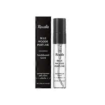 Perfume amadeirado azul de longa duração, fragrância leve e amadeirada com toque oceânico, perfume masculino charmoso para uso diário, colônia corporal 5ml
