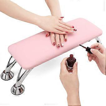 Nail Hand Rest Cushion with Ergonomic Arm Support, Non Slip Base, Easy Clean Surface, Pink Pillow