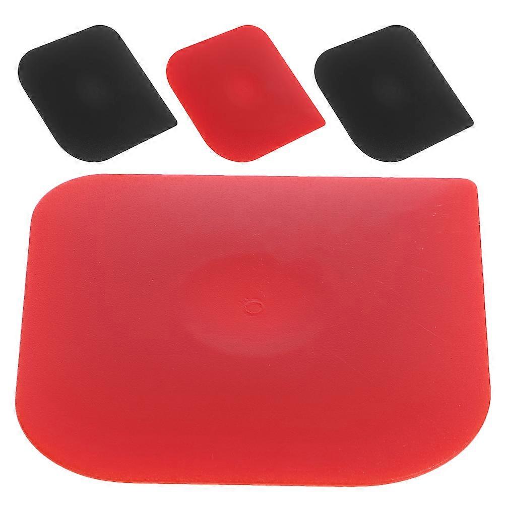 4pcs Multi-functional Kitchen Scraper Tool Bread Slicing Scraper Cake Cutting Scraper Reusable Plastic Pan Scraper Tool for Daily Use
