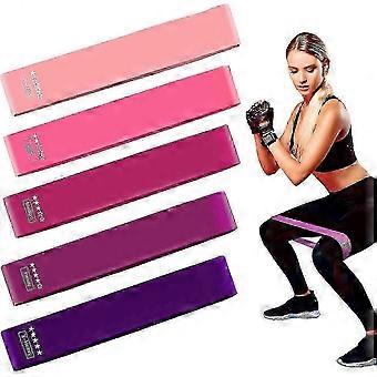 Fitness bands, 5-piece resistance exercise band set for strength training with carry bag