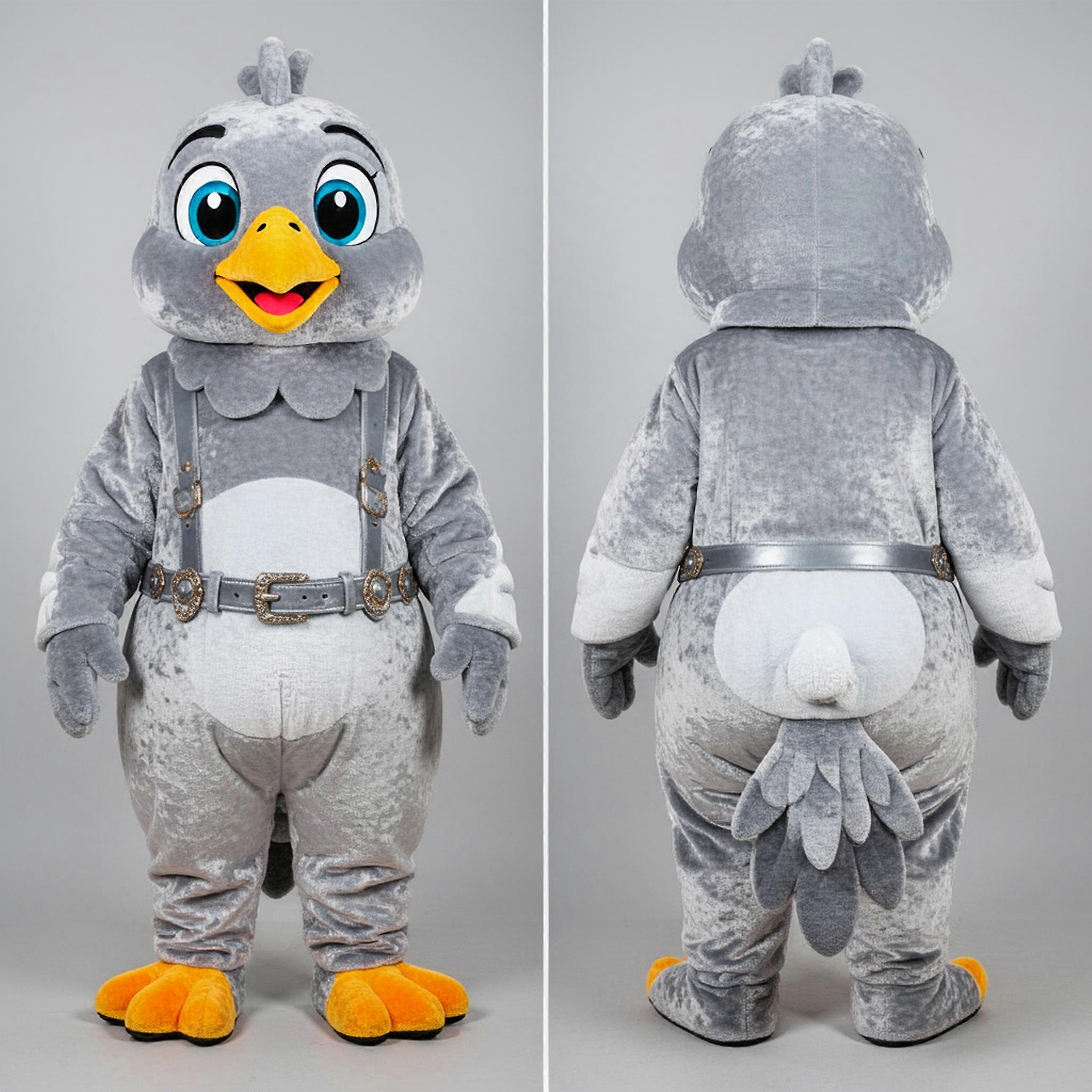 MASTICOT Velvety Silver Charming Pigeon Mascot