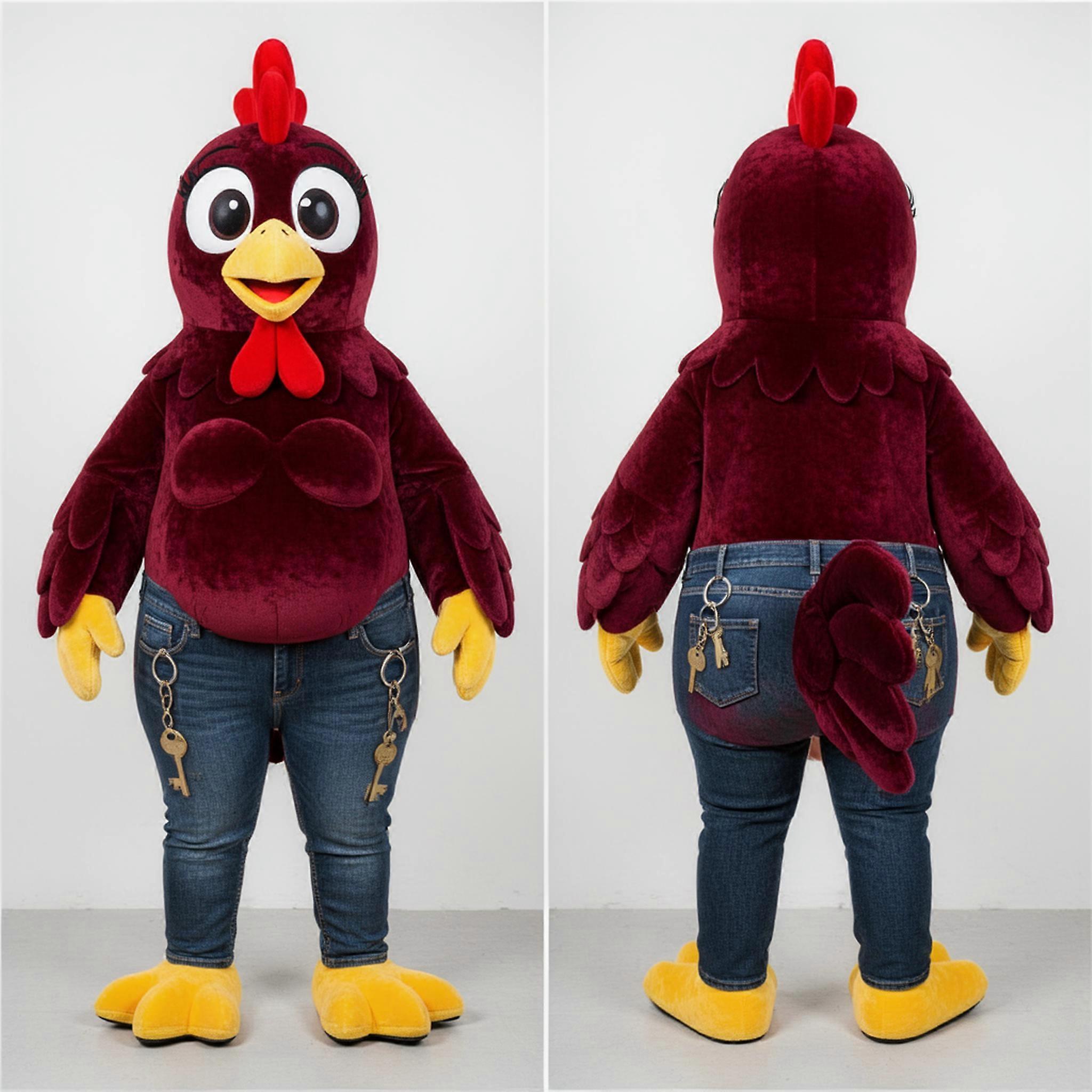 MASTICOT Maroon Feathered Hens Mascot