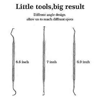 3pcs Stainless Steel Double Head Dental Tooth Scraper compatible with Dogs Cats -n1295