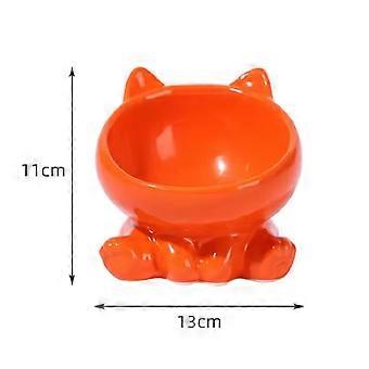 Cute Ceramic Cat Bowl with High Feet Dog Drinking Water Bowl Pet Supplies Cervical Spine Protection Diagonal Design Accessories