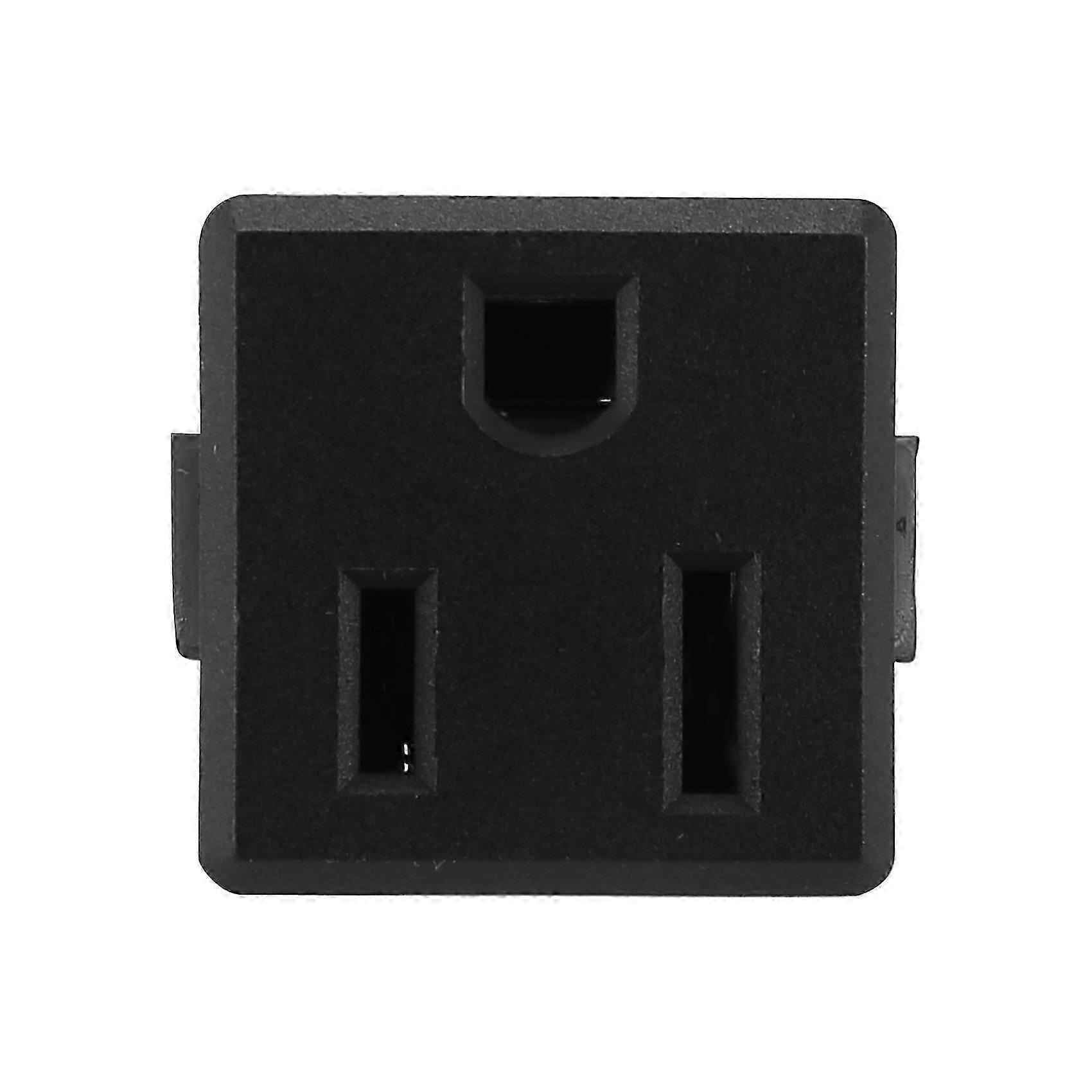AC 125V 15A Panel Mount US Outlet Power Socket Black