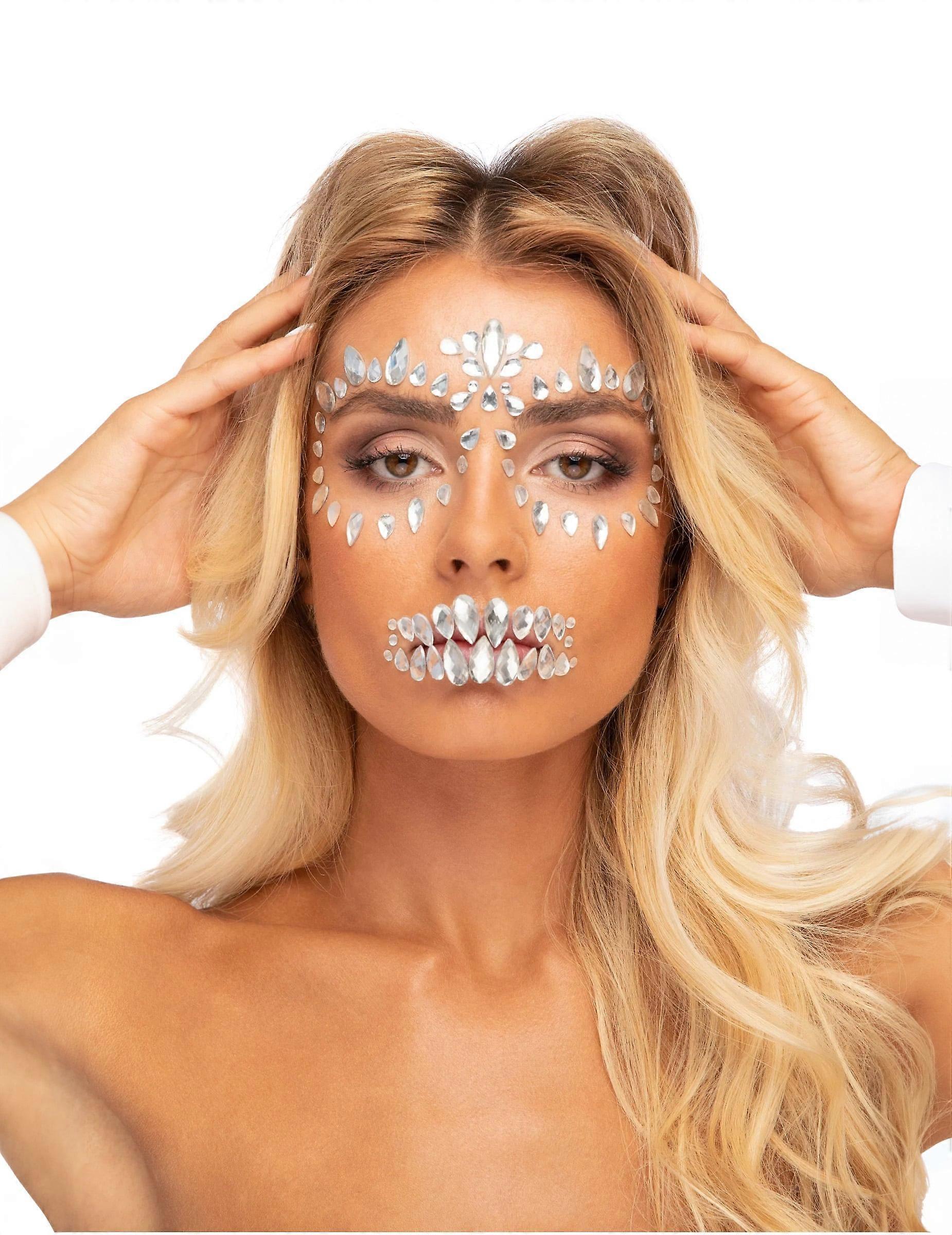 Skeleton face adhesive rhinestones