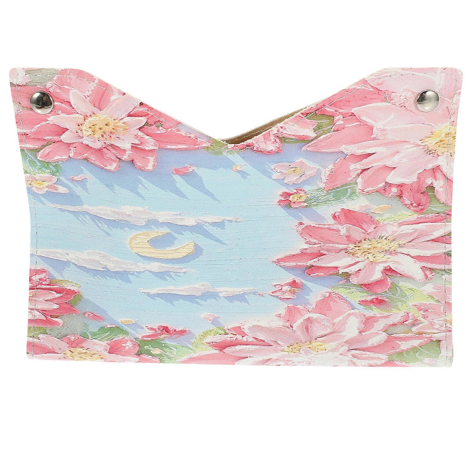 Tissue Organizer Box for Storage Multi Color Floral Pattern