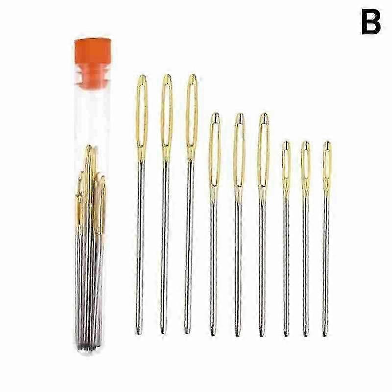 Large Eye Steel Sewing Needles 9pc Set