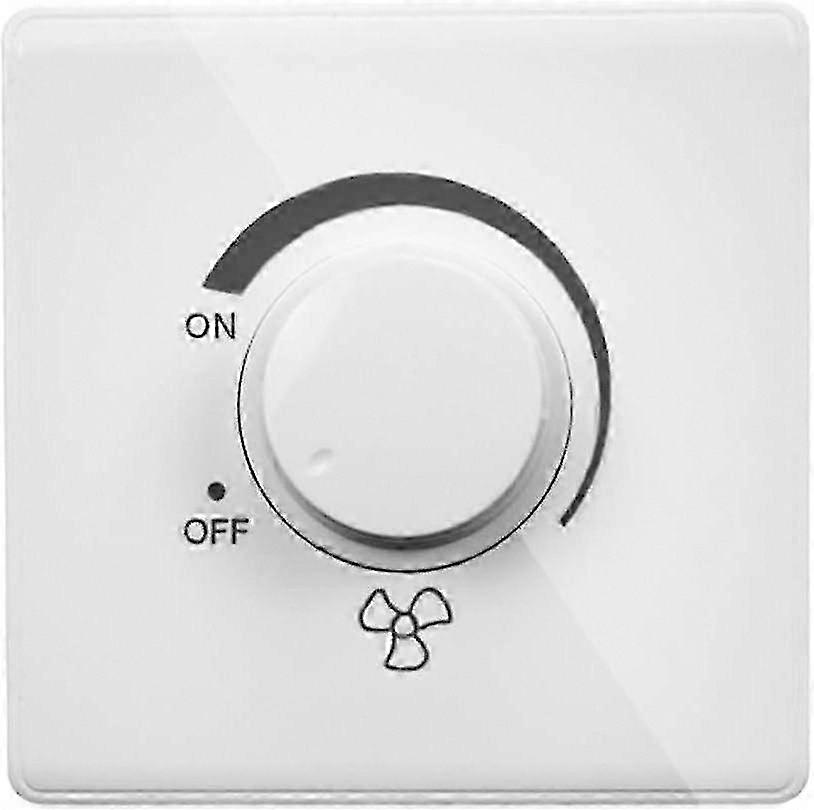 86 Type Ceiling Fan Speed Controller - Stepless Adjustable Wall Switch 220V 10A White