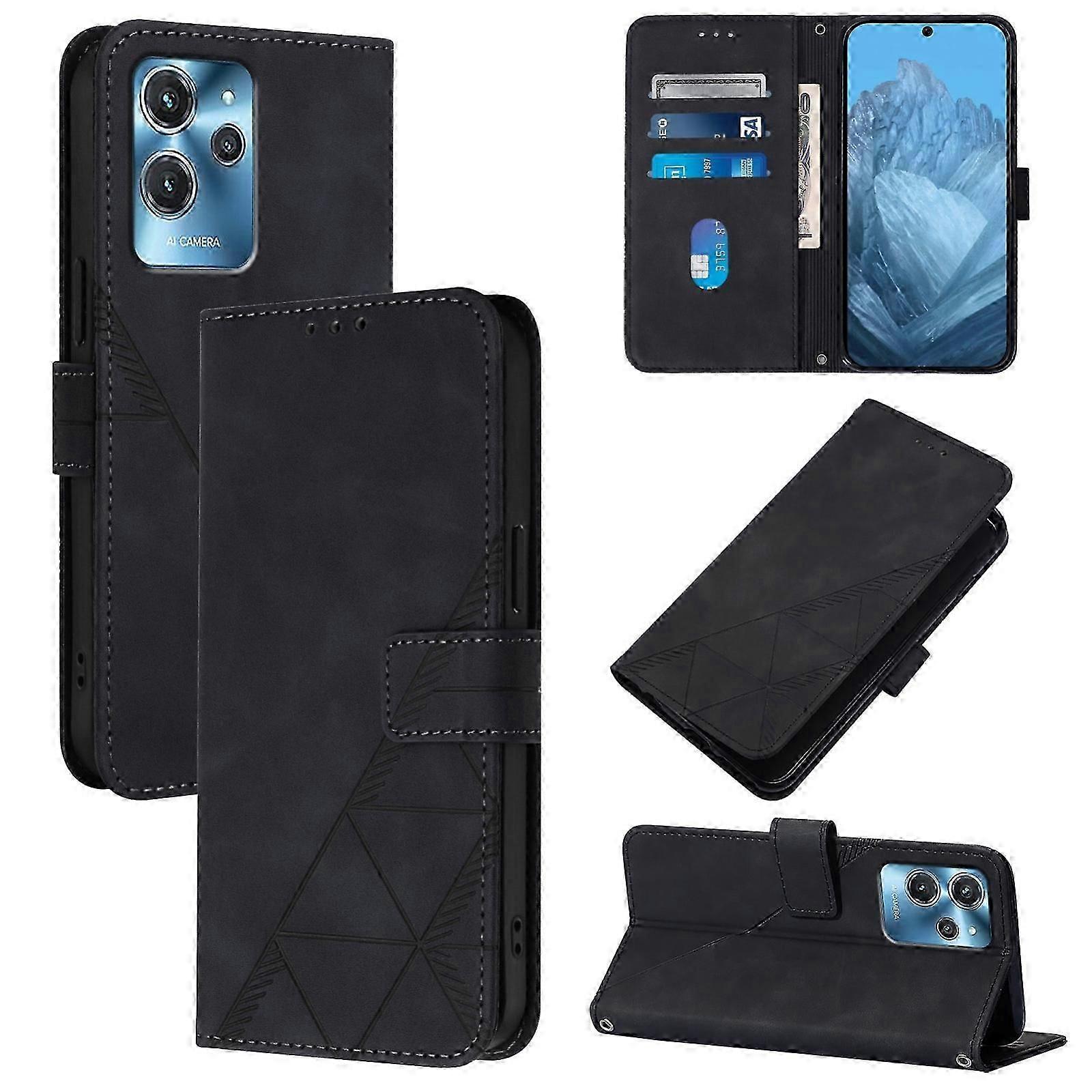 3D Embossed Flip Leather Crossbody Cell Phone Case