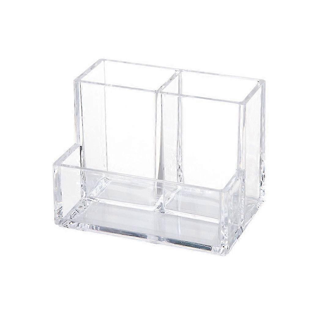 Compact 3-Section Acrylic Pen Storage Pot