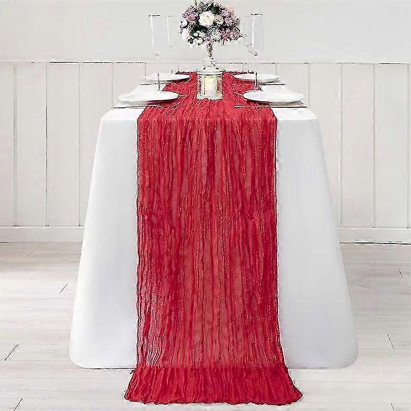 Wrinkled Gauze Boho Table Runner