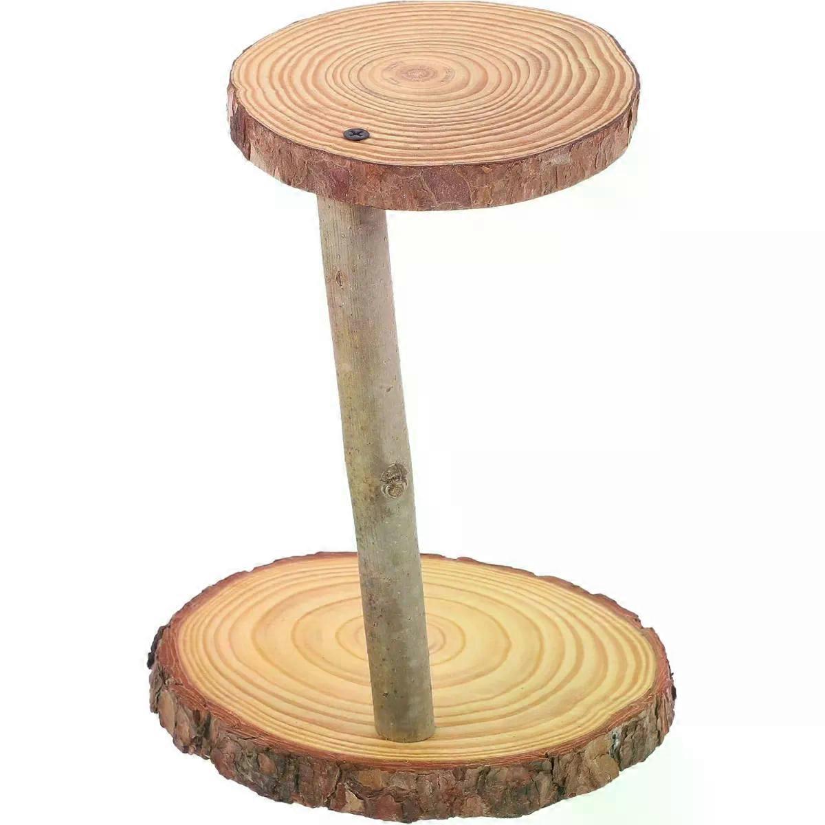 Solid Wood Plant Stand for Balcony, round Cake Rack Display Shelf