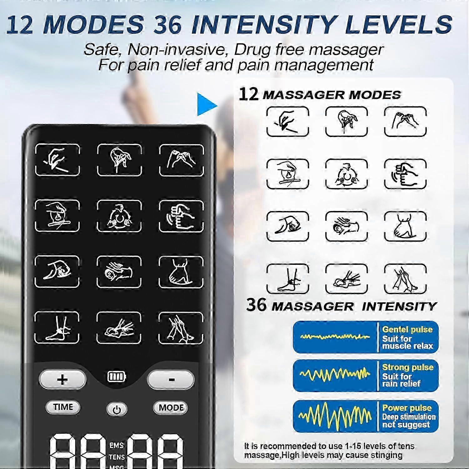 12-Mode TENS EMS Vibration Stimulator