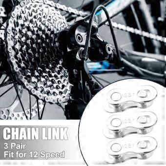 3 Pair Chain Master Link Joint Clips Connectors Bicycle Missing Link Reusable Speed Chain for Bike MTB Repair Parts  Silver Tone   12 Speed