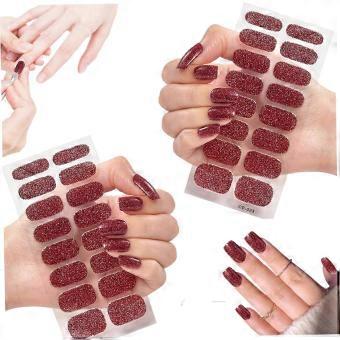 Sparkly Red Semi-Cured Gel Nail Wraps