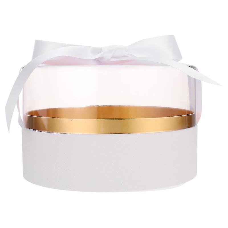 21X21x13cm White Wrapping Paper Round Shaped Flower Box Gift Boxes Flower Gift Arrangements Packagin