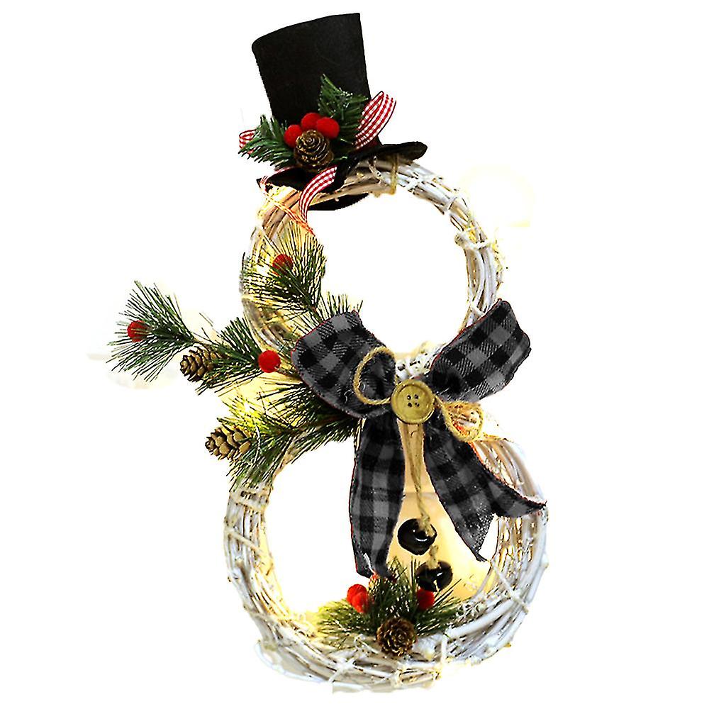 Lighted Christmas Wreath Decoration, Grapevine Wreath For Front Door