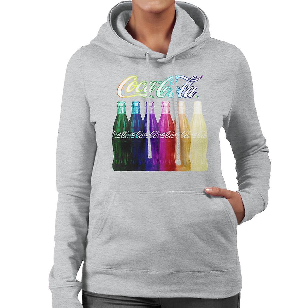 Coca Cola Rainbow Multi Bottles Women's Hooded Sweatshirt