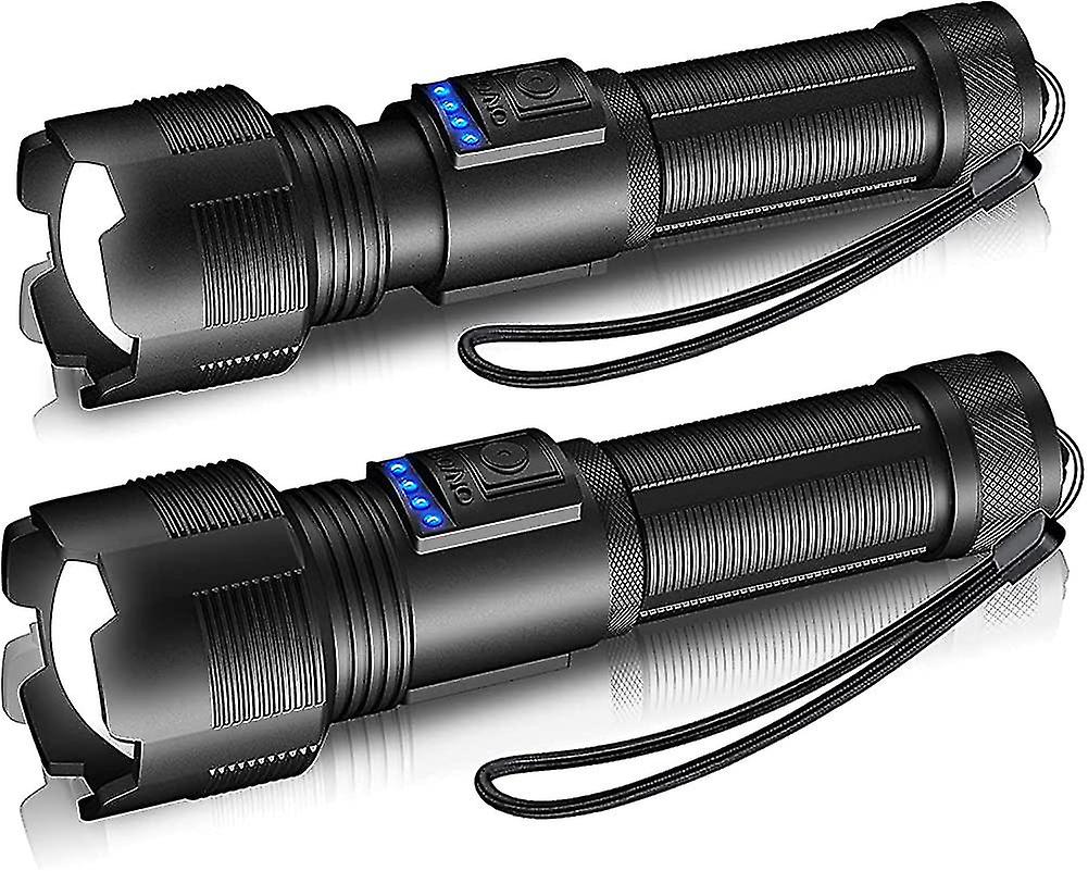 Led Torch Usb Rechargeable Super Bright High Lumen (with 2pc 18650 Battery)