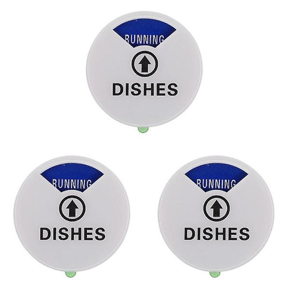 3pcs Dishwasher Magnet Sign Indicator Non-scratching Clean Dirty Indicator Sign