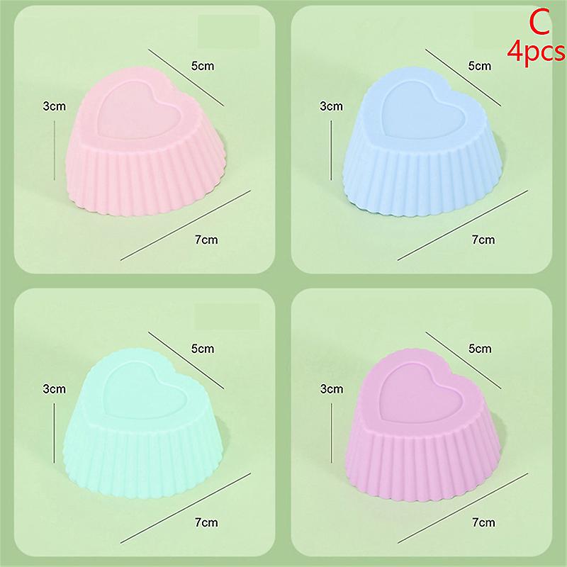 4pcs Silicone Baking Mold Muffin Cupcake Cups Liners Cake Decorating Tools