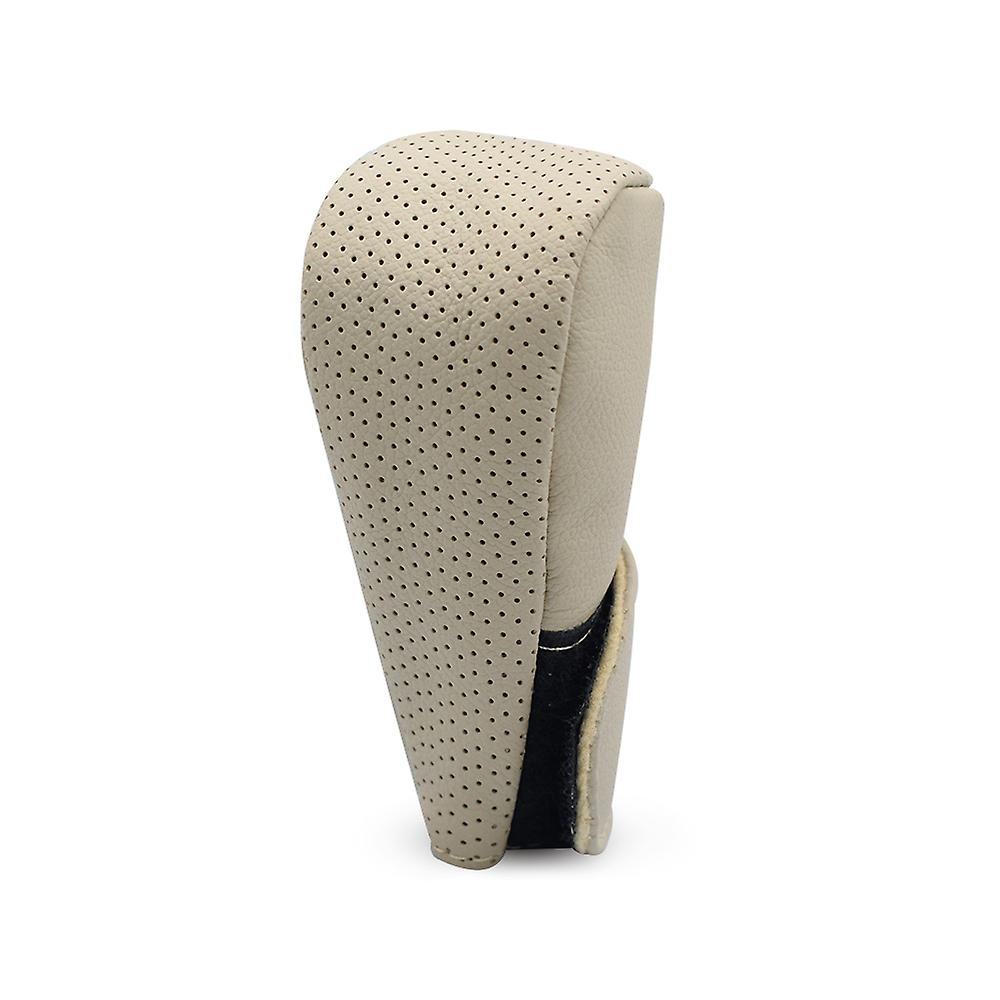 Lether カー シフト ノブ カバー ケース 車両ラウンド ソフト 滑り止め オート ギアボックス レバー チェンジ ヘッド ブーツ プロテクター ブラック