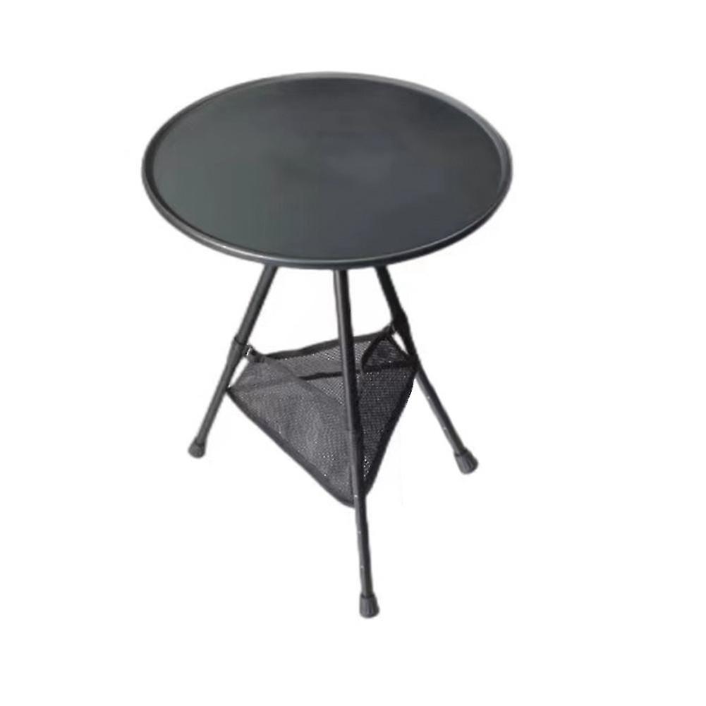 Folding Round Table Outdoor Three-legged Dining Table Portable Picnic Liftable Table,black