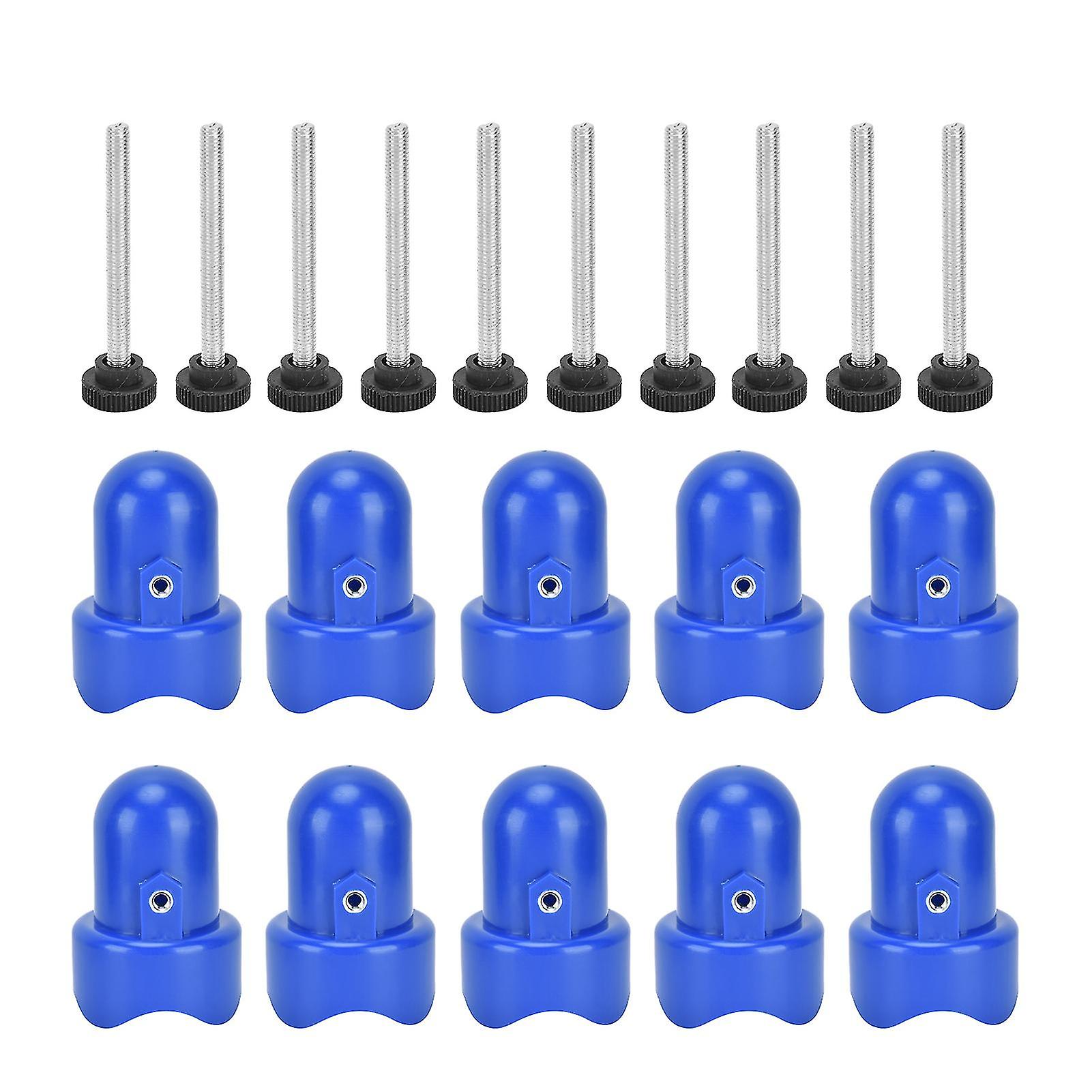10Pcs Trampoline Enclosure Pole Cap with Screw Thumb Safety Rail Cap Accessory Blue
