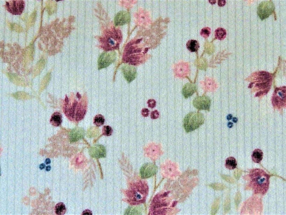 Minerva Cotton Rib Stretch Knit Fabric Blue - per metre