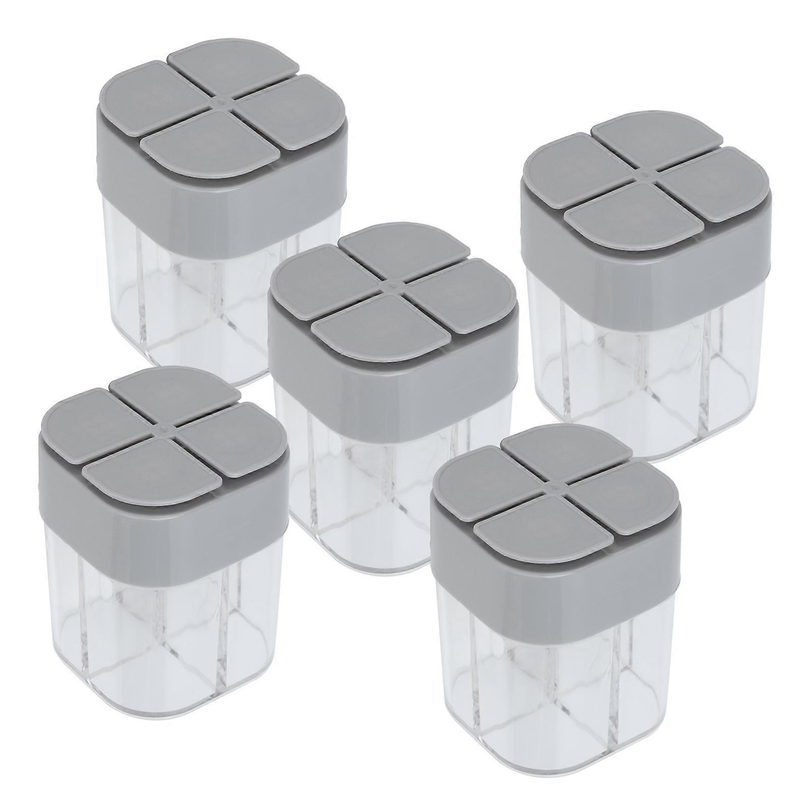 Spice Jars,5pcs 4 in 1 Spice Storage Containers,Salt Pepper Shaker,Seasoning Spice Shaker with Sealed Lid for Home Restaurant Kitchen