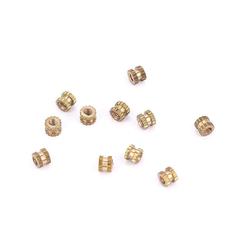 M2 Brass Cylinder Knurled Round Molded in Insert Embedded Nuts (M2*3*3.5; 100pcs)
