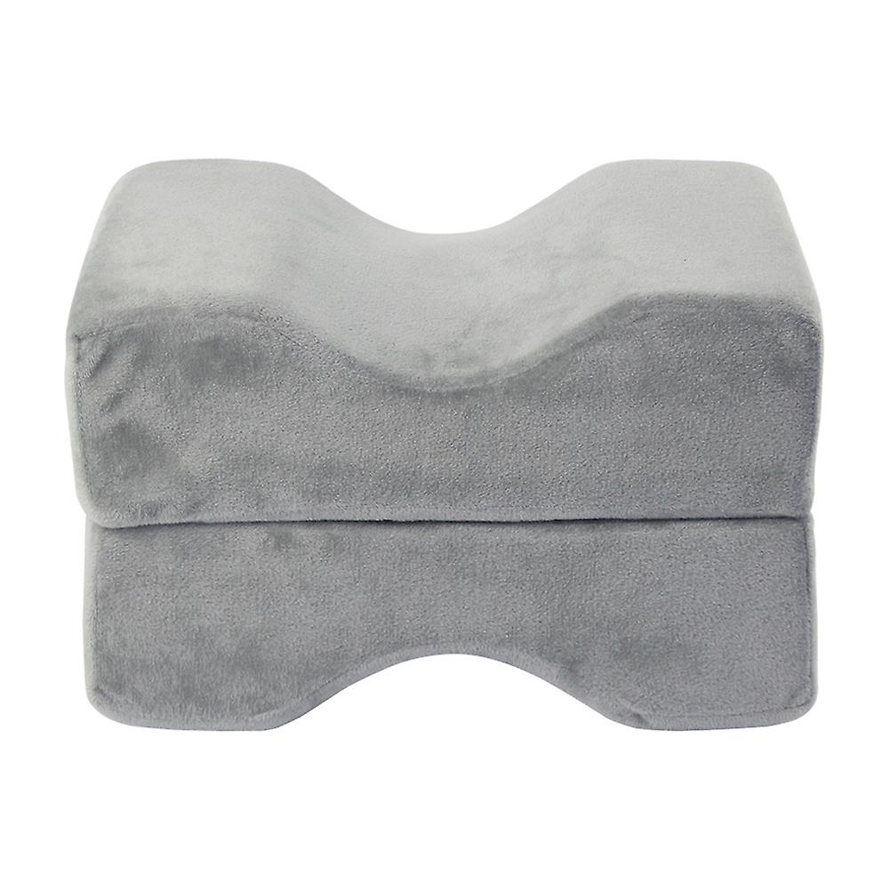 Memory Foam Knee Pillow for Knee, Leg, Hip, Sciatica, Back Pain Relief (Grey)
