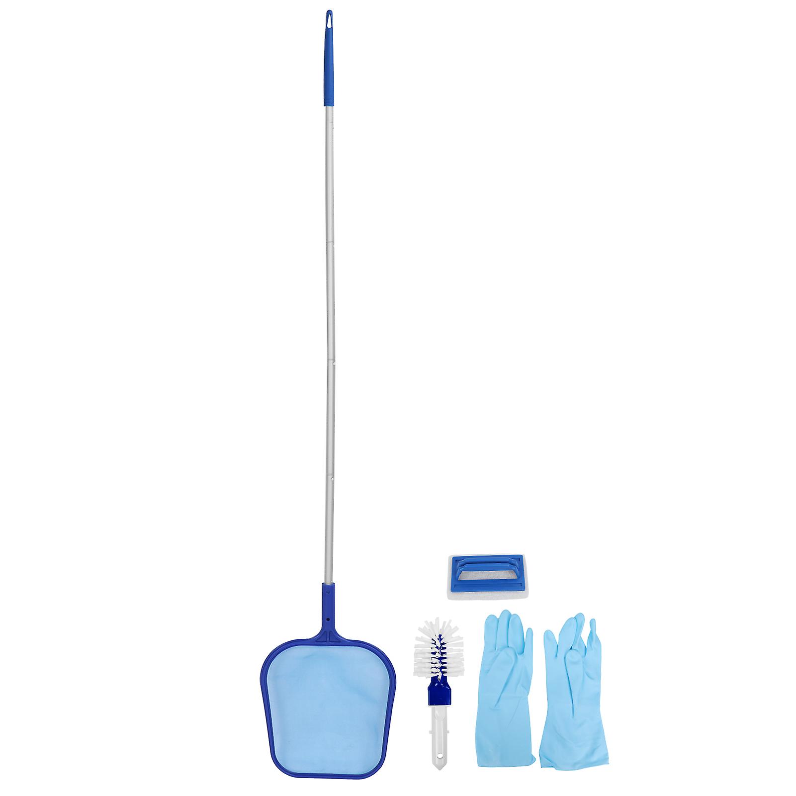 Detachable Aluminum Pole Skimmer, Multi-Purpose Pool Cleaner with Fine Mesh for Removing Debris, Leaves, Insects from Water, Adjustable Telescopic