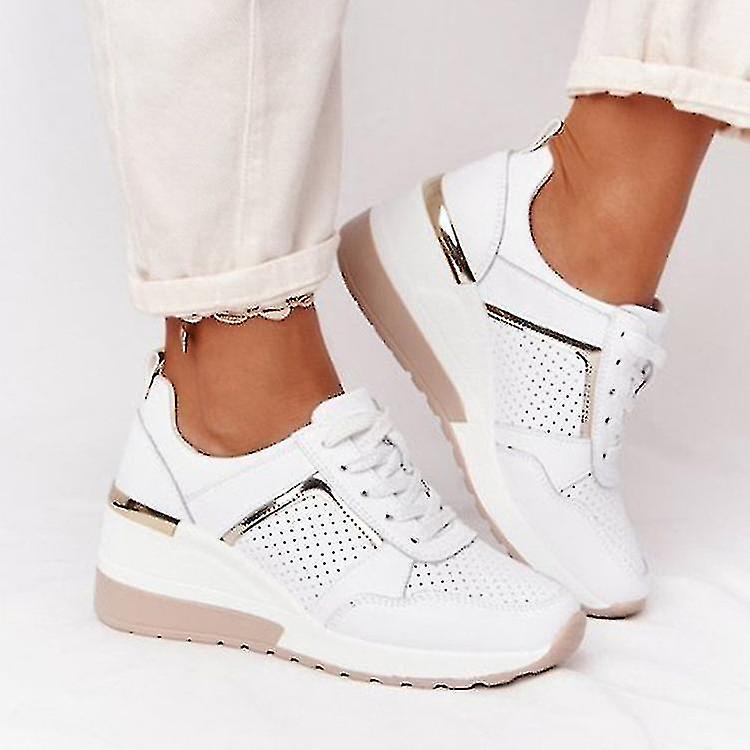 Lace-up Wedge Sports Snickers Naisten vulkanoidut vapaa-ajan mukavat kengät