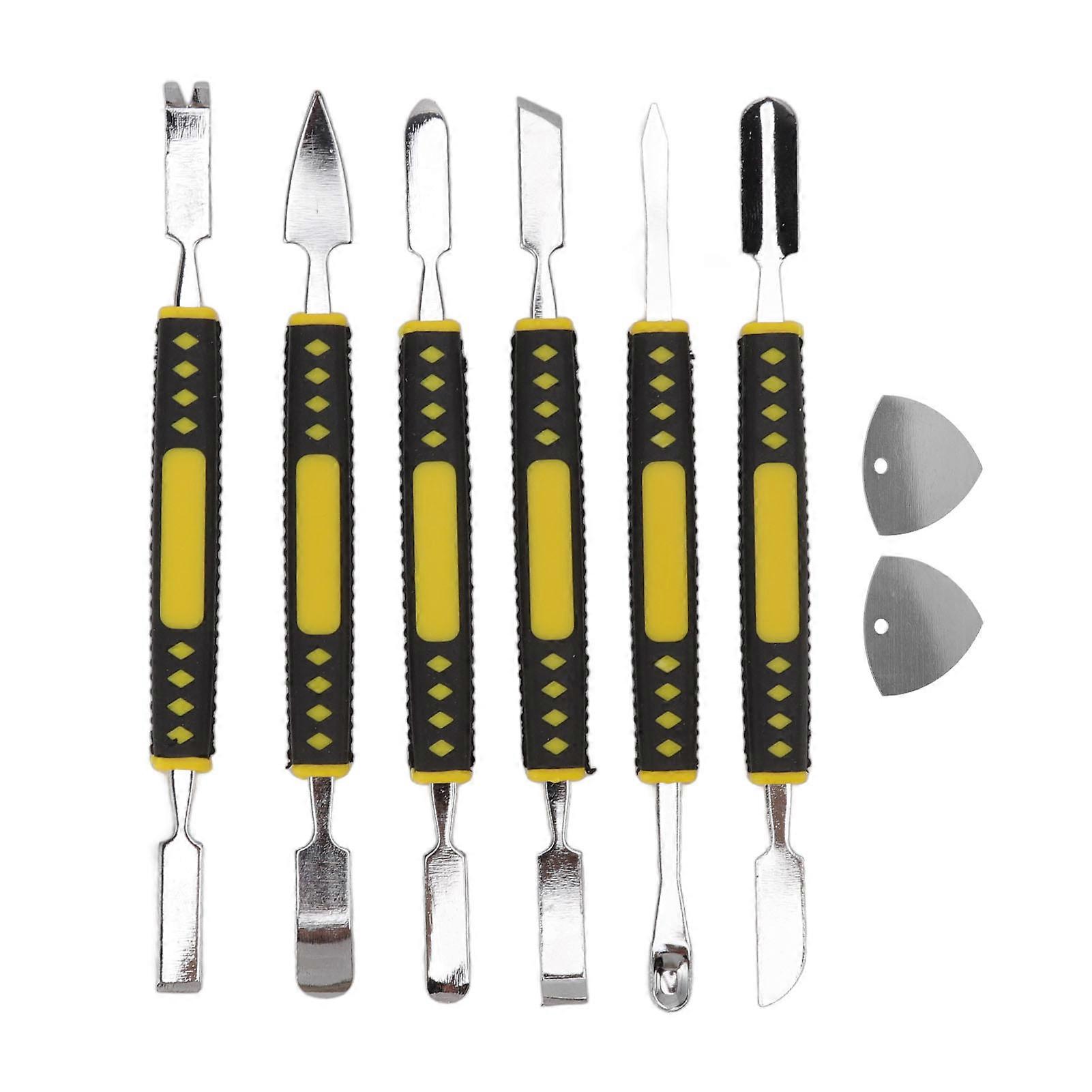Lot de 6 outils d'ouverture de levier avec poignée en ABS et barre en acier allié pour la maintenance électronique